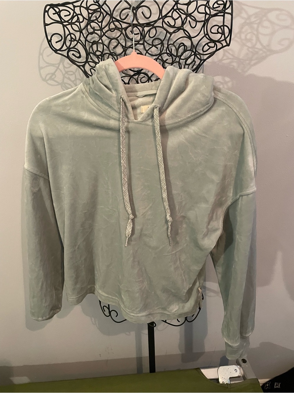 UGG Sage Green Velvet Crop Hoodie